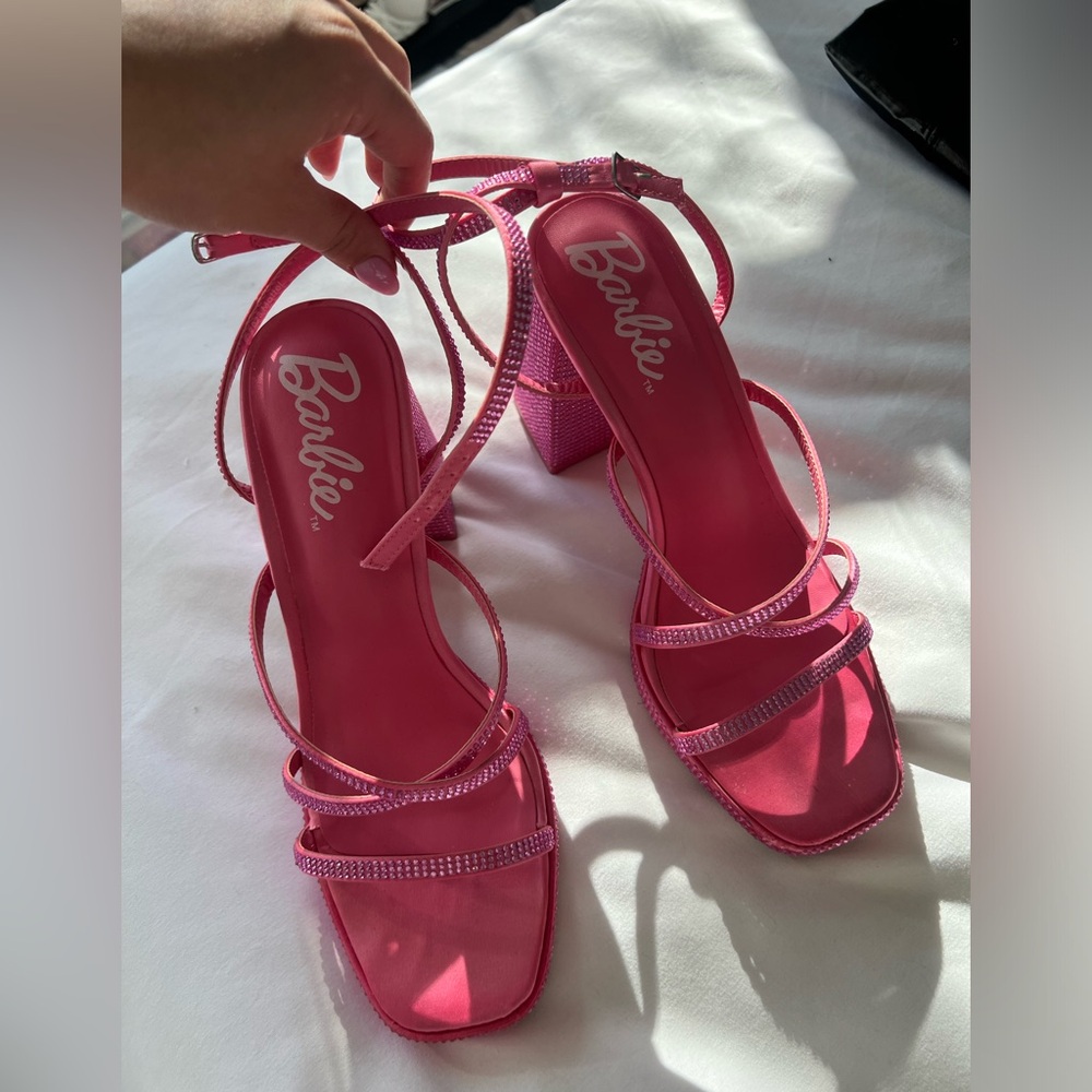 Barbie pink sequin heels